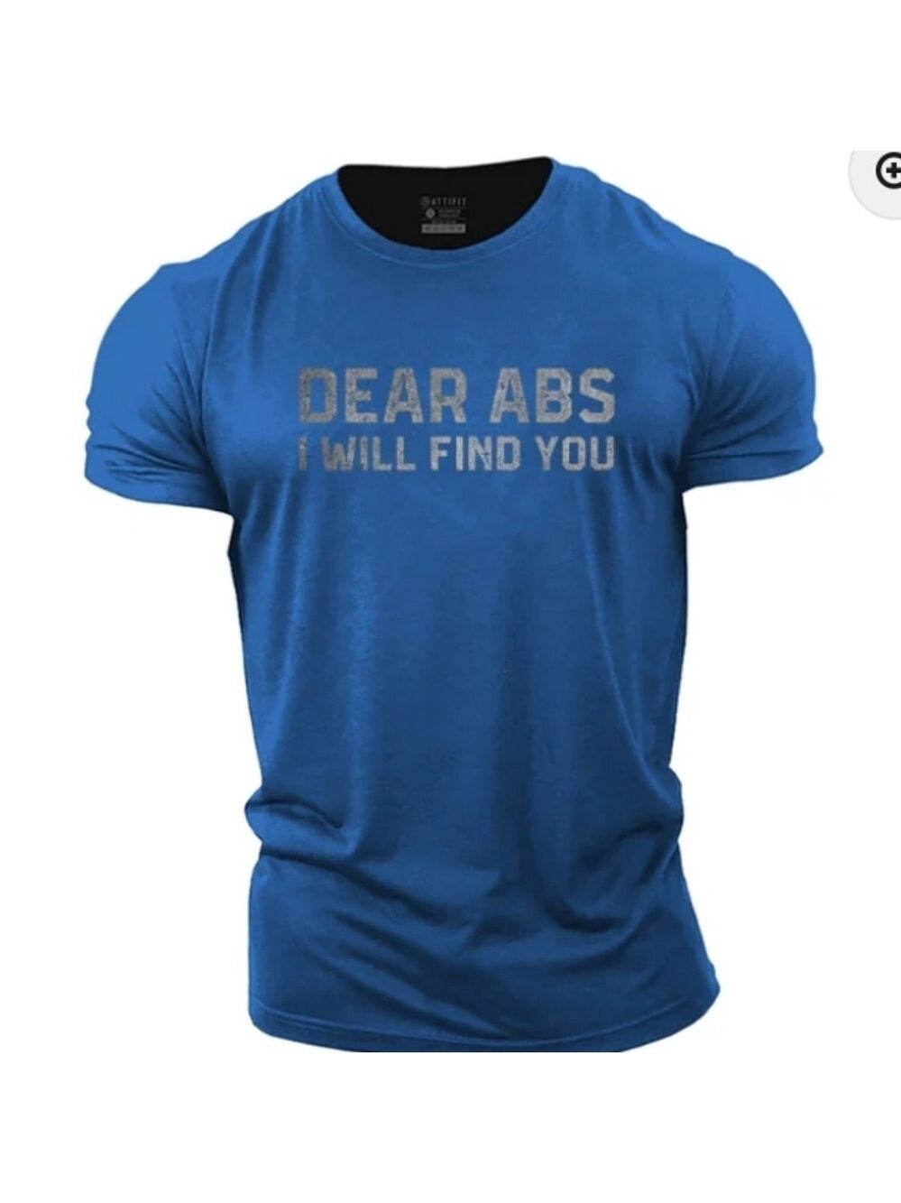 Attifit Royal Blue Dear Abs I Will Find You Graphic T-Shirt Size 2XL